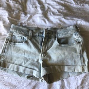 light washed shorts